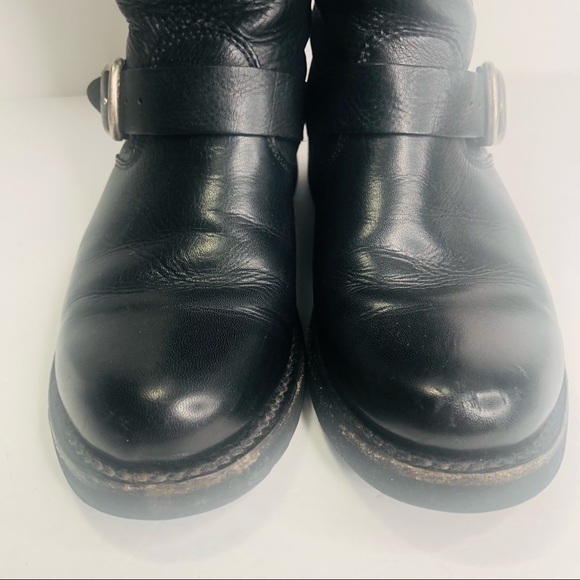 Frye Veronica Short Leather Boot Women's Size 6B Med Biker Black 3476509 - Picture 10 of 12